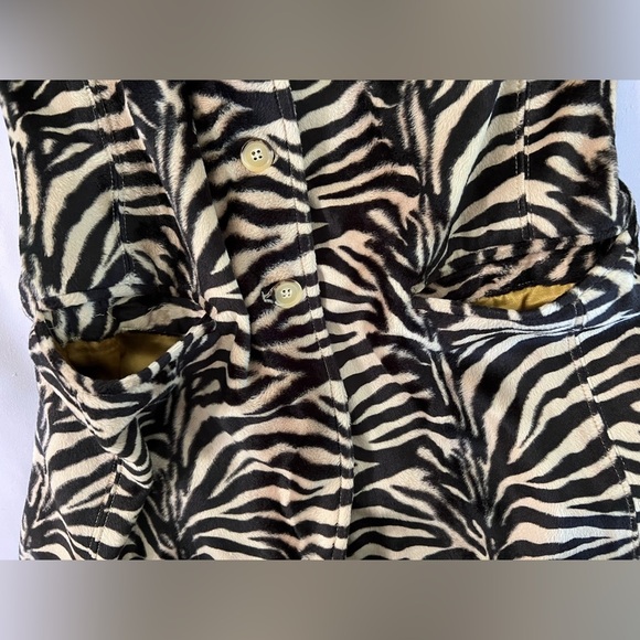 VTG KAREN KANE INC. LIFESTYLE Women’s Brown Tiger Print Long Line Jacket Sz M - Picture 10 of 14